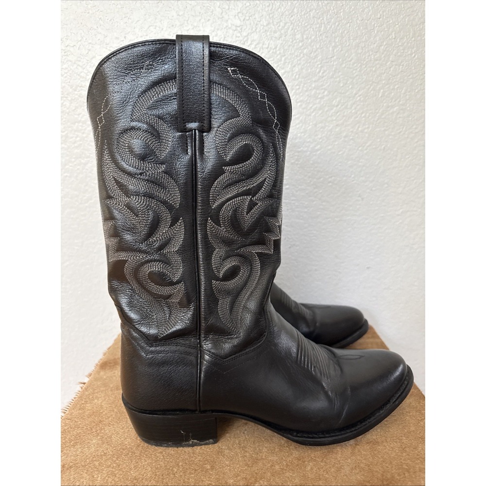 Dan Post Men's Black Leather Western Cowboy‎ Boots Pointed Toe Size 10.5 EW